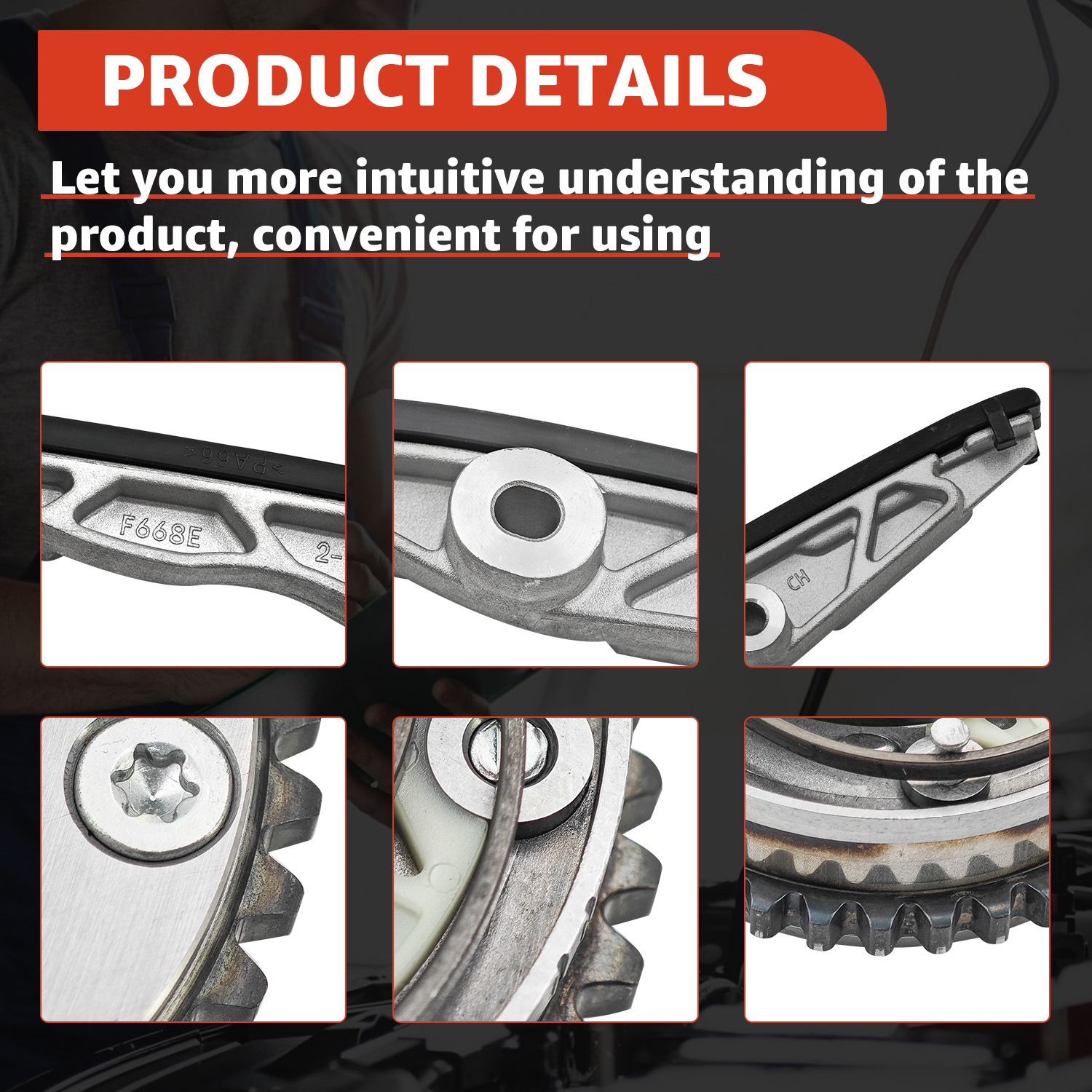 Engine Timing Chain Kit with Chains Guides Tensioners Phasers for Ford F-150 2015-2019; For Fusion Sport 2017-2019