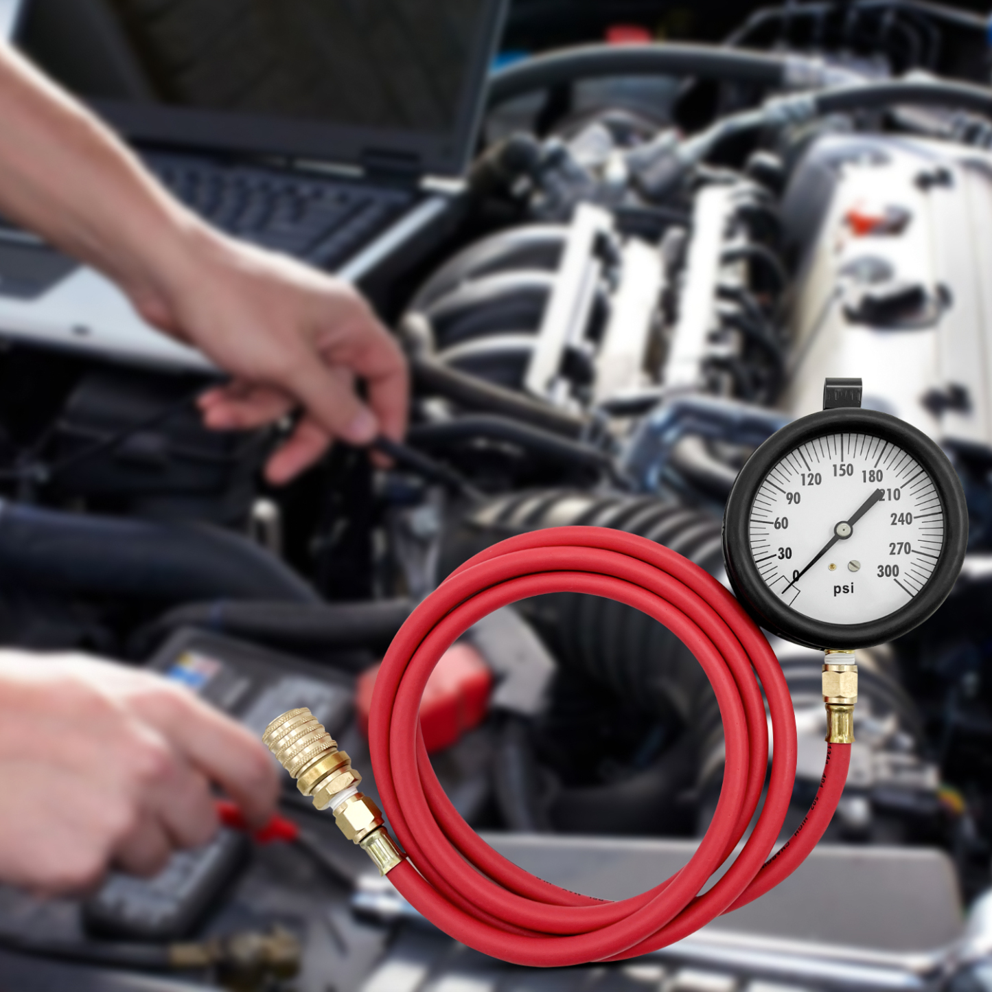 TU-32-20 Compuchek Diesel Fuel Pressure Test Gauge Fit for Cummins Diesel Engines and Other Diesel Engines Fitted with Compuchek Test Ports