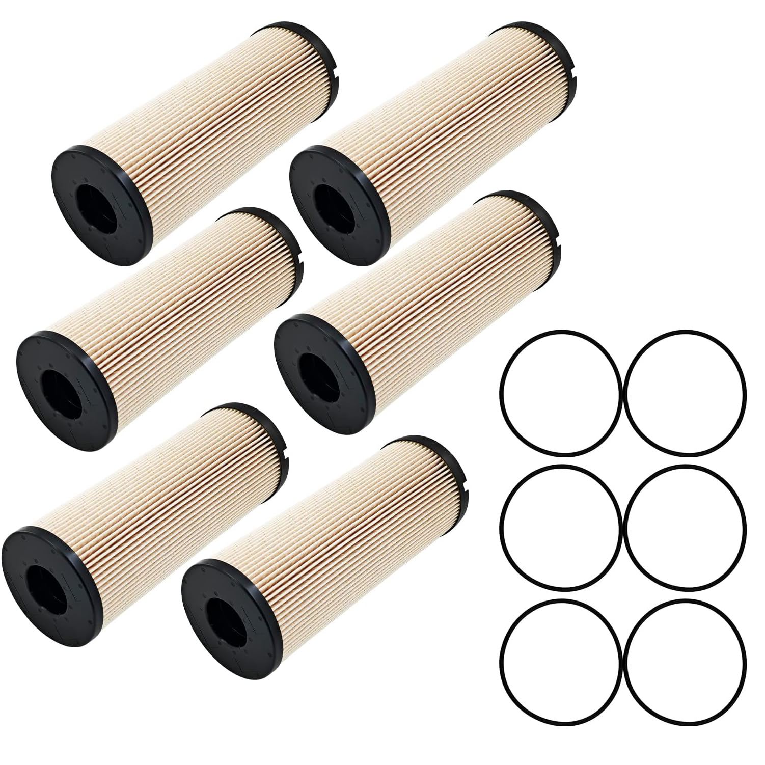 6pcs Fuel Filter fit for Cummins EPA ’17 ISX-12 ISX-15 2017-2024, for Kenworth T680 T880 W900, for Peterbilt 567 579