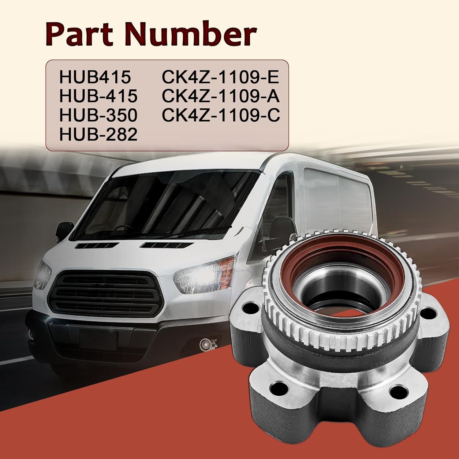 HUB415 Rear Wheel Bearing and Hub Assembly for Ford Transit-150 Transit-250 Transit-350 2015-2025