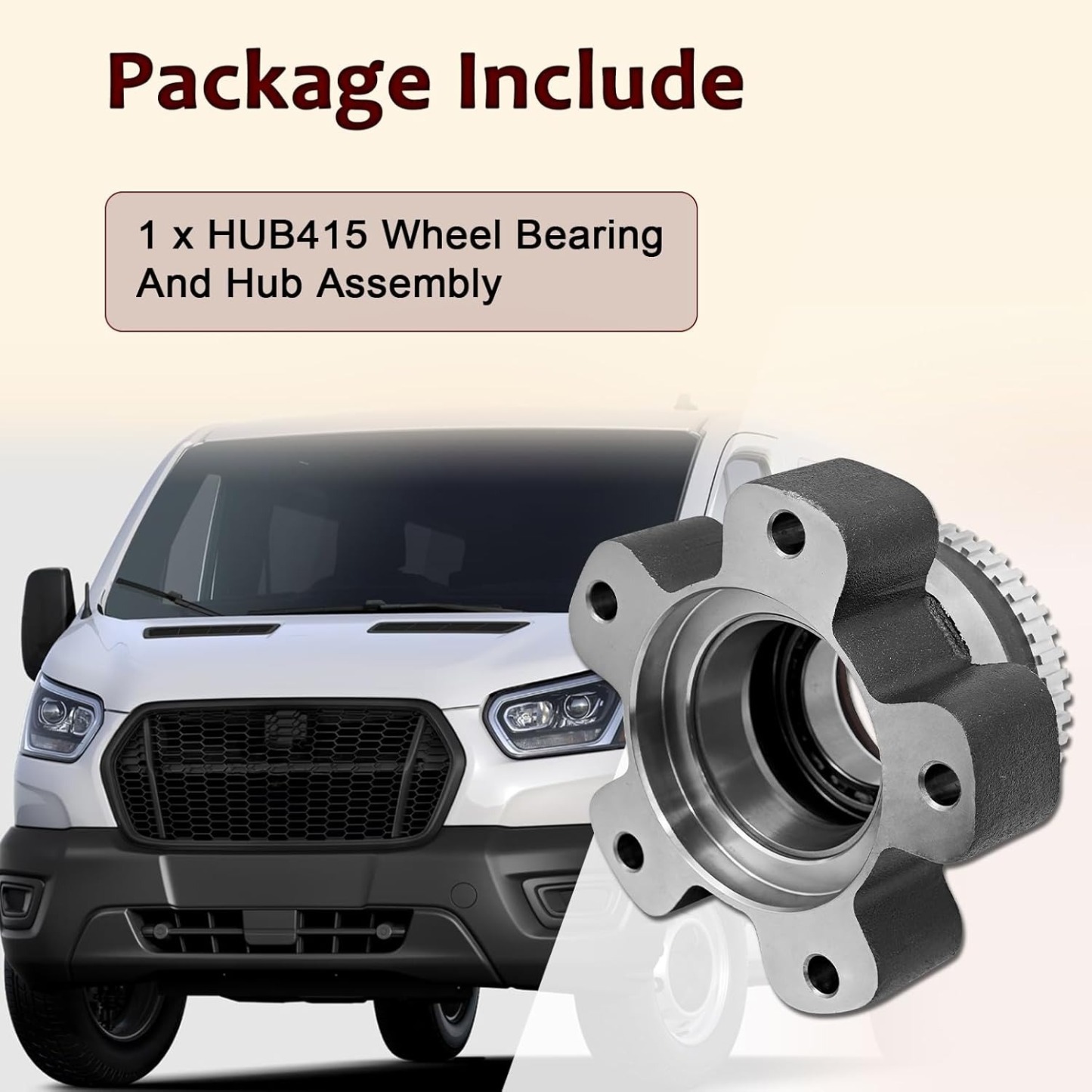 HUB415 Rear Wheel Bearing and Hub Assembly for Ford Transit-150 Transit-250 Transit-350 2015-2025