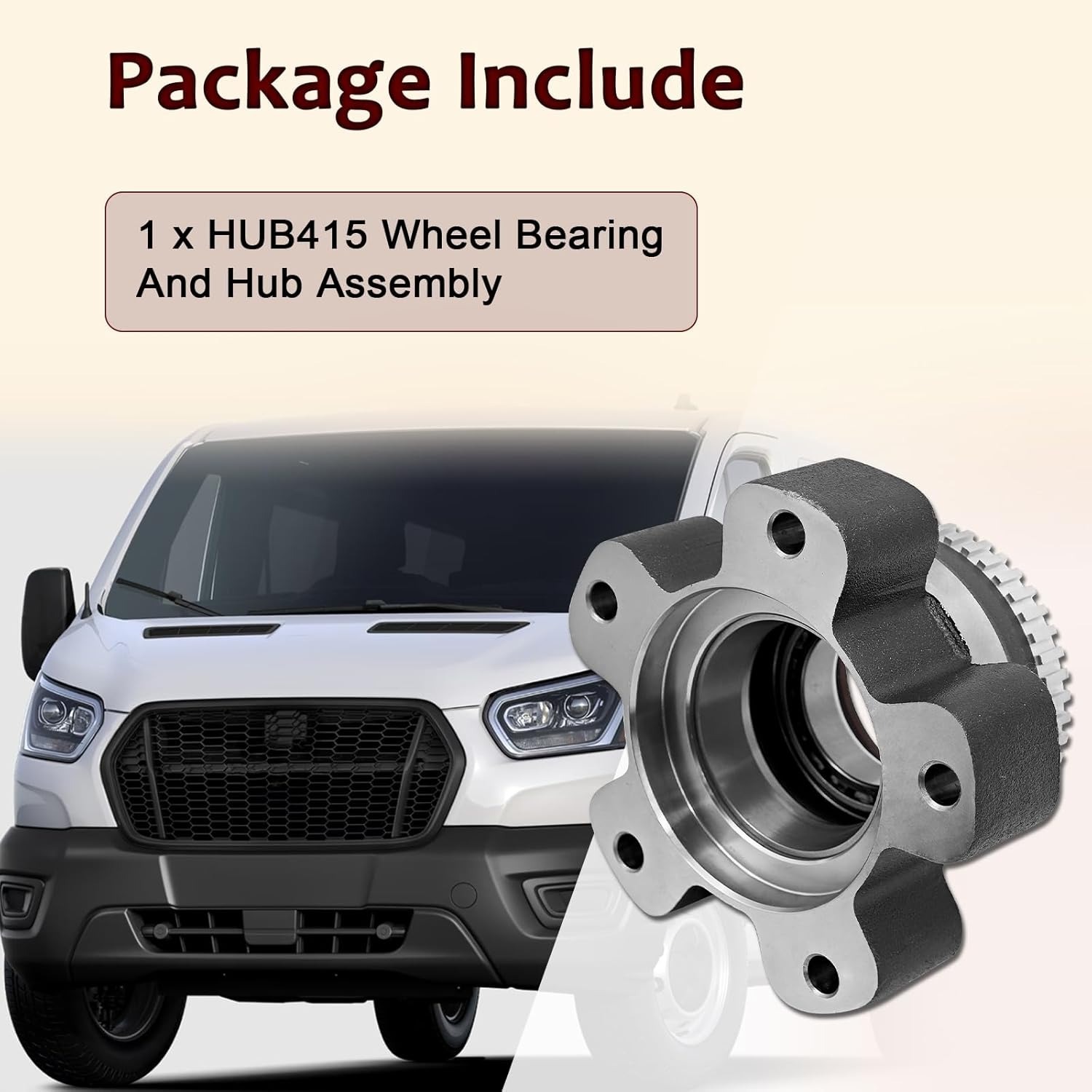 HUB415 Rear Wheel Bearing and Hub Assembly for Ford Transit-150 Transit-250 Transit-350 2015-2025