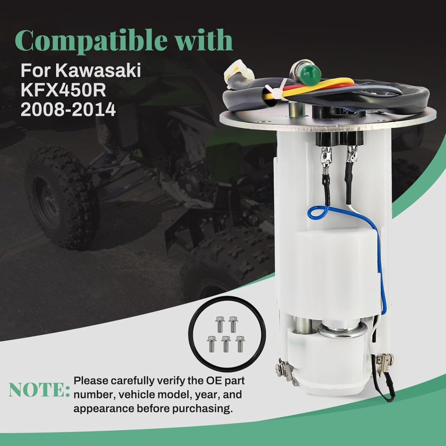 Fuel Pump Compatible with Kawasaki KFX 450R 2008-2014 #49040-0831