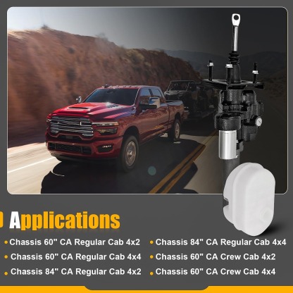 Power Brake Booster Hydro Booster w/Brake Fluid Reservoir Fits for Dodge Ram 2500/Ram 3500 6.7L 6.4L 2019-2025 #68433353AA 