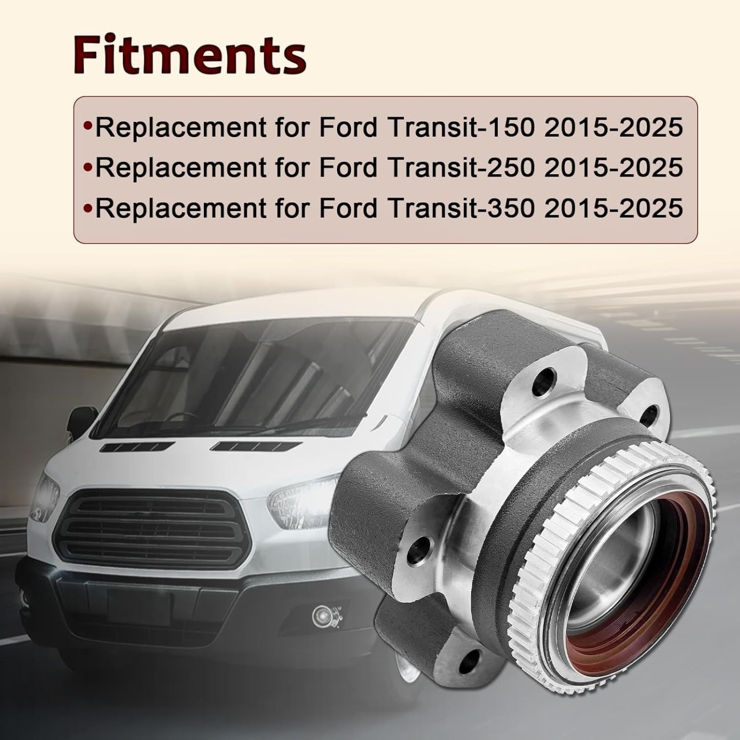 HUB415 Rear Wheel Bearing and Hub Assembly for Ford Transit-150 Transit-250 Transit-350 2015-2025