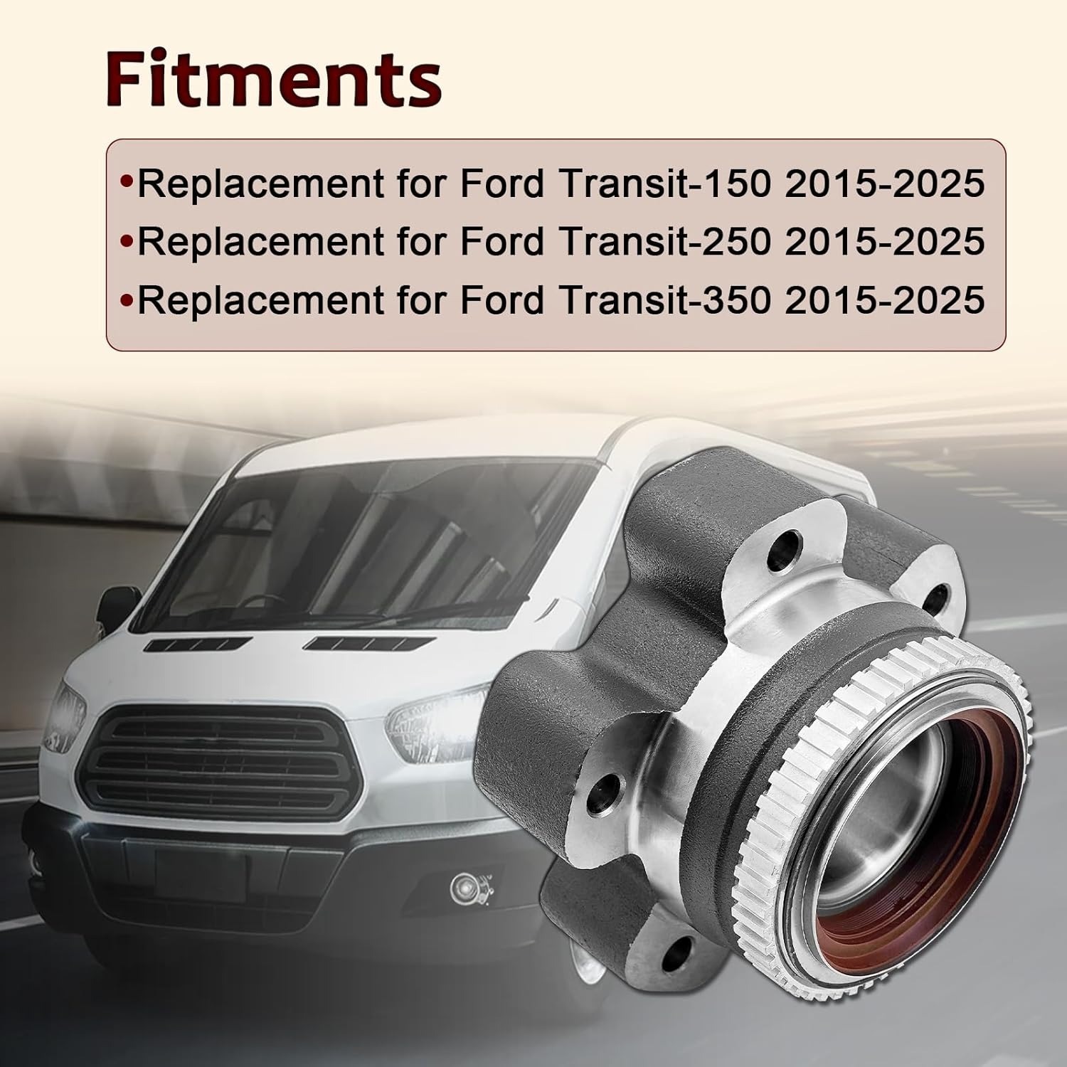 HUB415 Rear Wheel Bearing and Hub Assembly for Ford Transit-150 Transit-250 Transit-350 2015-2025