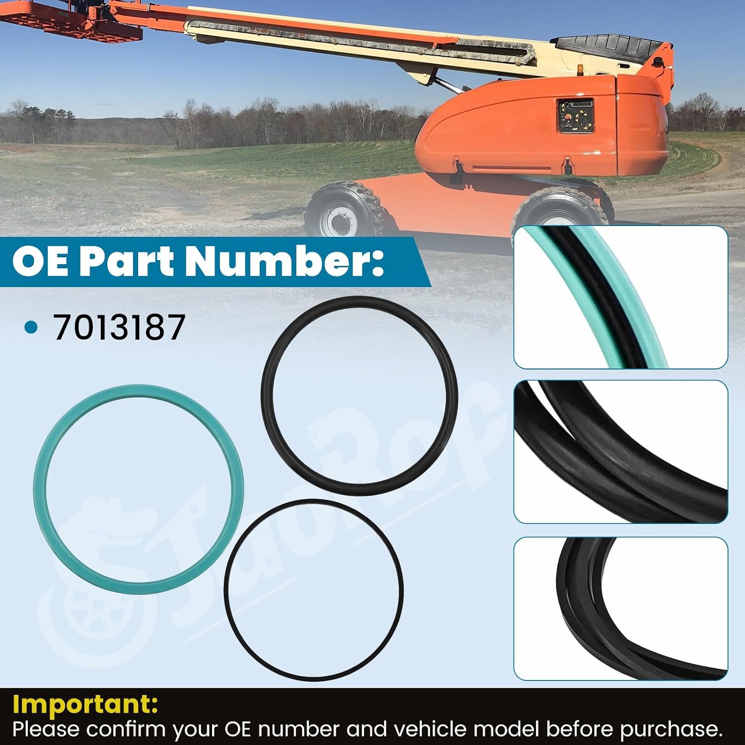 Hydraulic Boom Cylinder Seal Kit Compatible with JLG 600S Telescopic Boom Lift