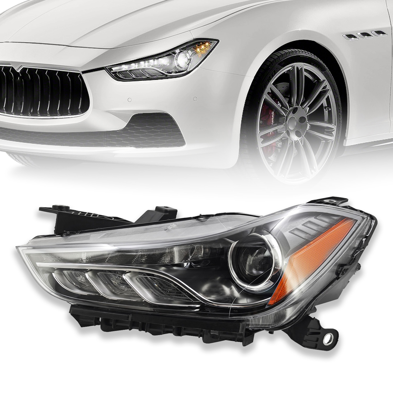 HID Xenon Headlight Compatible with Maserati Ghibli 2014-2018 - Left Driver Side 