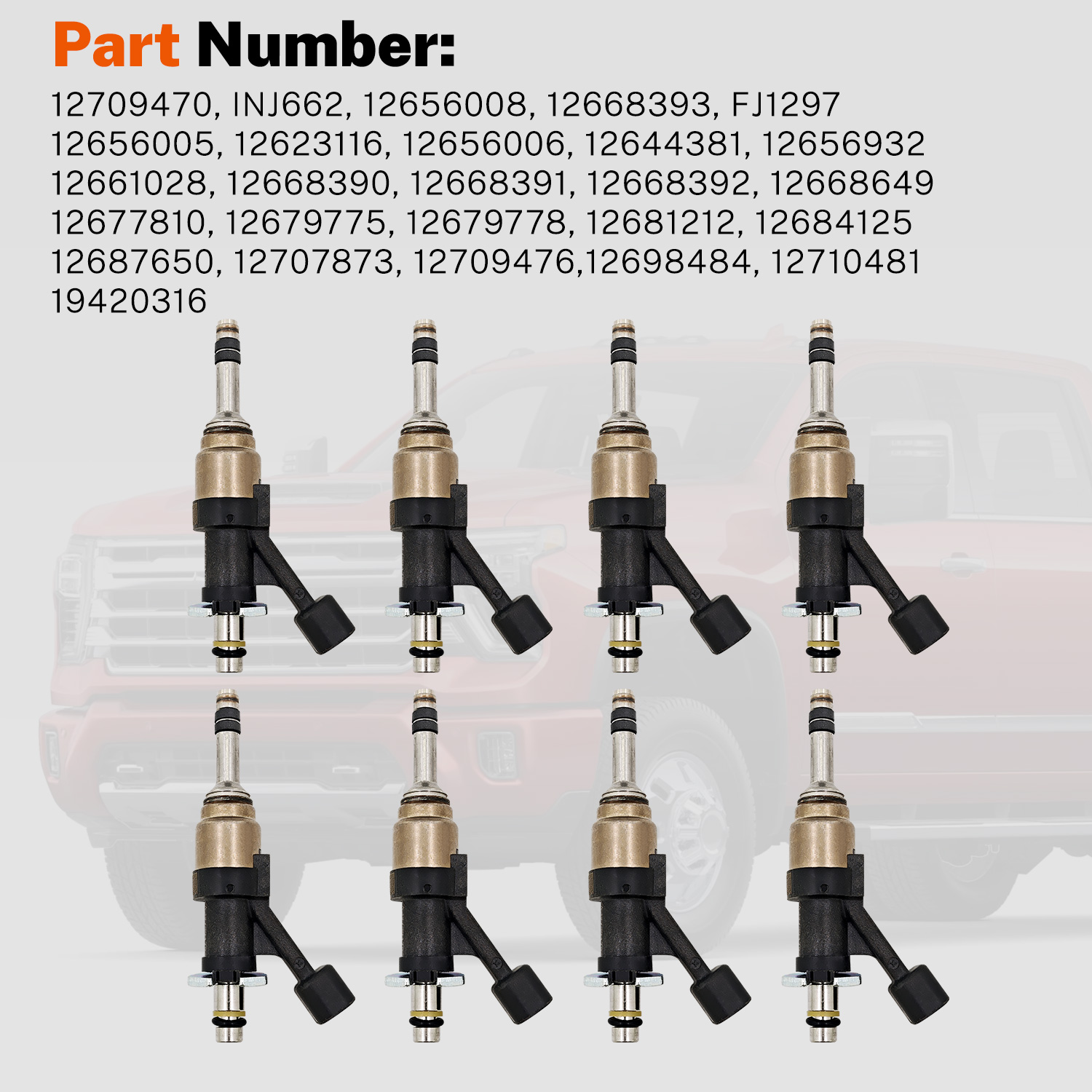 8 PCS Fuel Injectors Compatible with Chevy GMC Cadillac 6.2L&6.6L 2014-2024