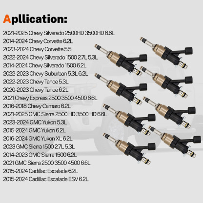 8 PCS Fuel Injectors Compatible with Chevy GMC Cadillac 6.2L&6.6L 2014-2024