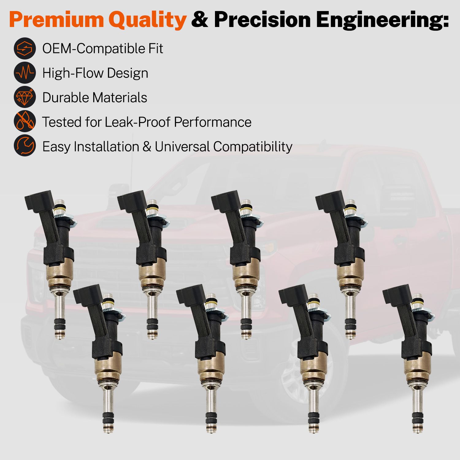 8 PCS Fuel Injectors Compatible with Chevy GMC Cadillac 6.2L&6.6L 2014-2024