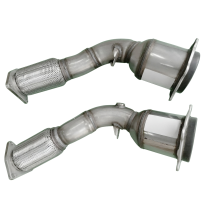 Pair Front Catalytic Converter for Porsche Cayenne 4.8L V8 2007-2010 Without turbocharger
