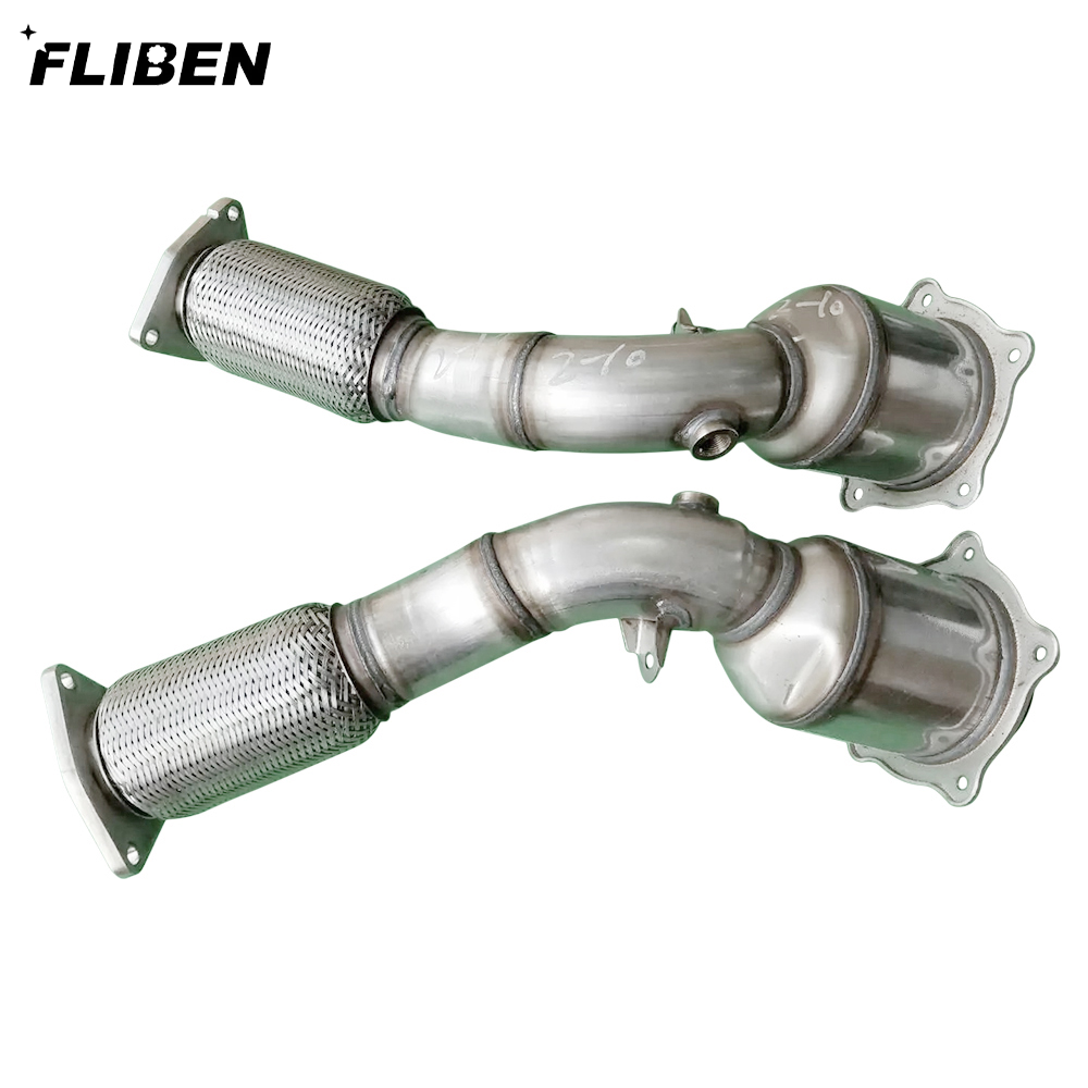 Pair Front Catalytic Converter for Porsche Cayenne 4.8L V8 2007-2010 Without turbocharger