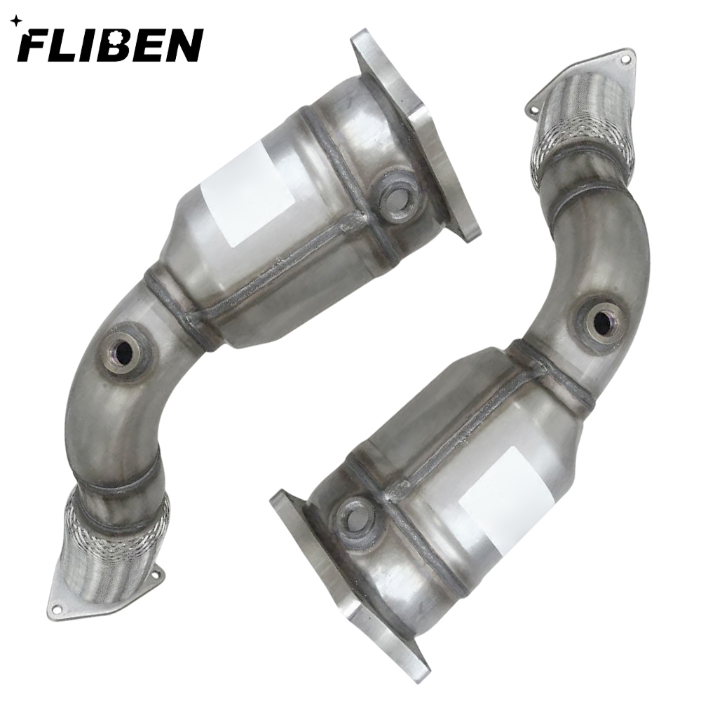 Pair Front Catalytic Converter for Porsche Cayenne Turbo 4.8T V8 - Gas 2008-2010 With Turbocharger