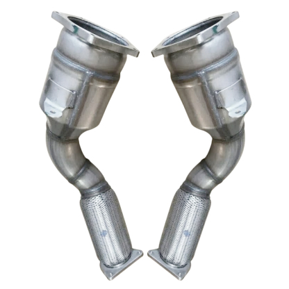 Pair Front Catalytic Converter for Porsche Cayenne Turbo 4.8T V8 - Gas 2008-2010 With Turbocharger