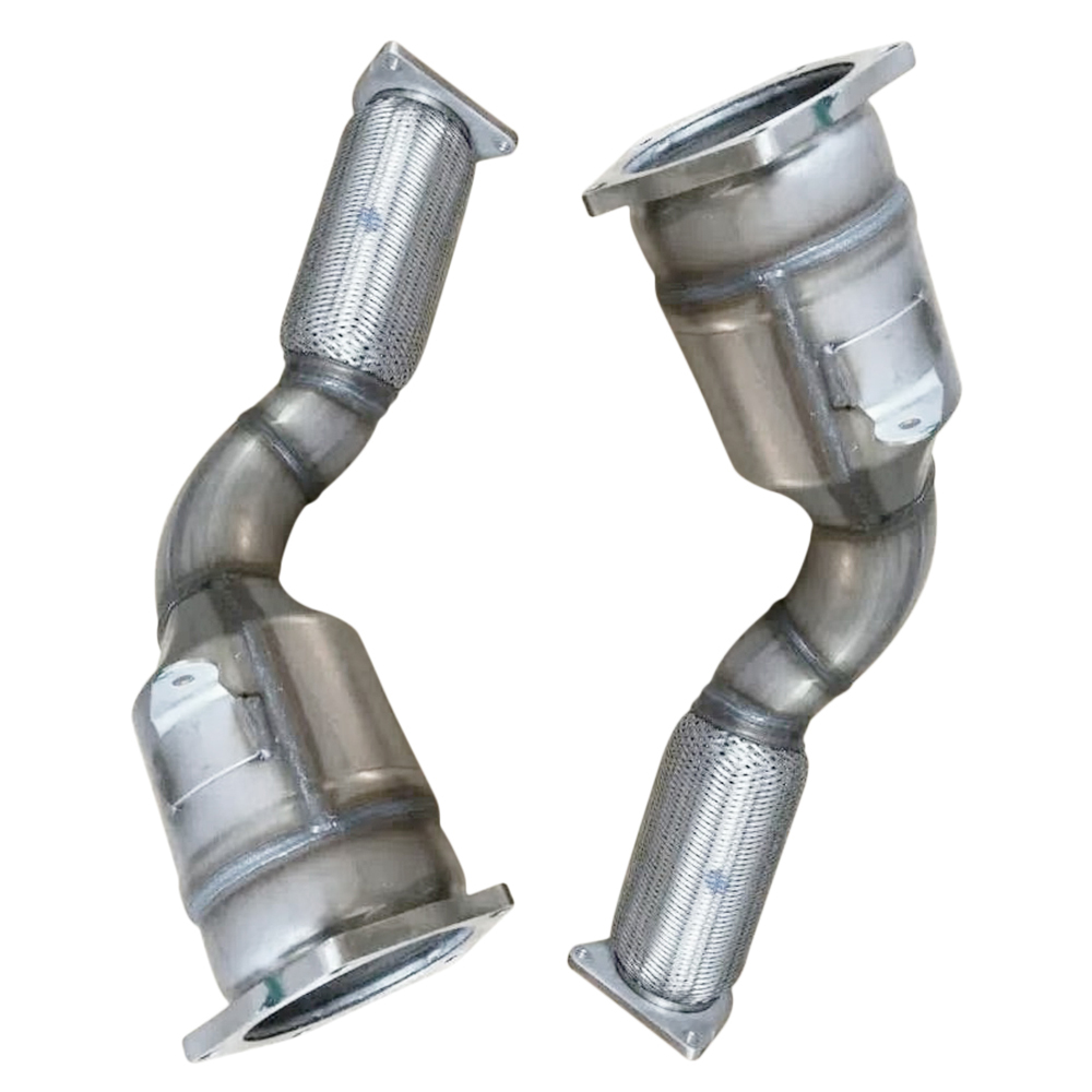 Pair Front Catalytic Converter for Porsche Cayenne Turbo 4.8T V8 - Gas 2008-2010 With Turbocharger