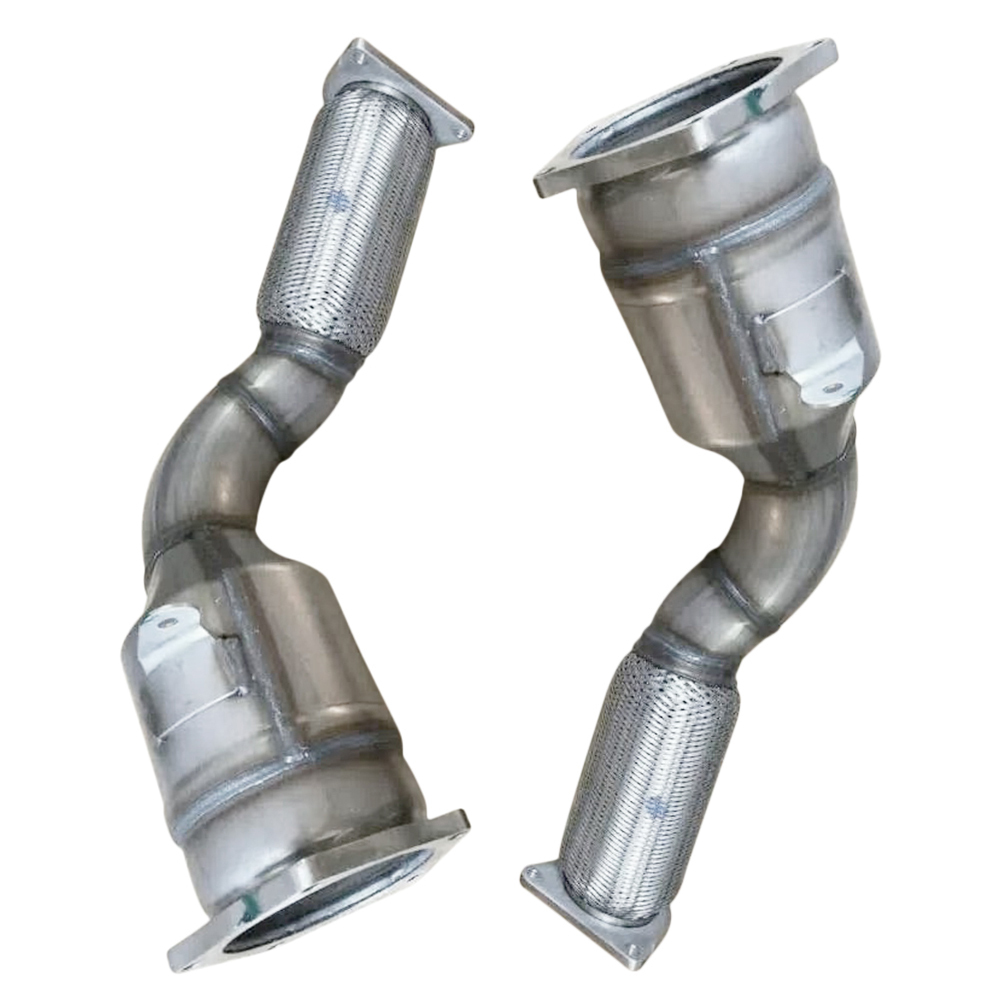 Pair Front Catalytic Converter for Porsche Cayenne Turbo 4.8T V8 - Gas 2008-2010 With Turbocharger