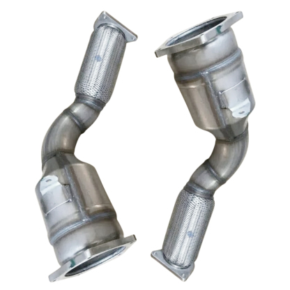 Pair Front Catalytic Converter for Porsche Cayenne Turbo 4.8T V8 - Gas 2008-2010 With Turbocharger