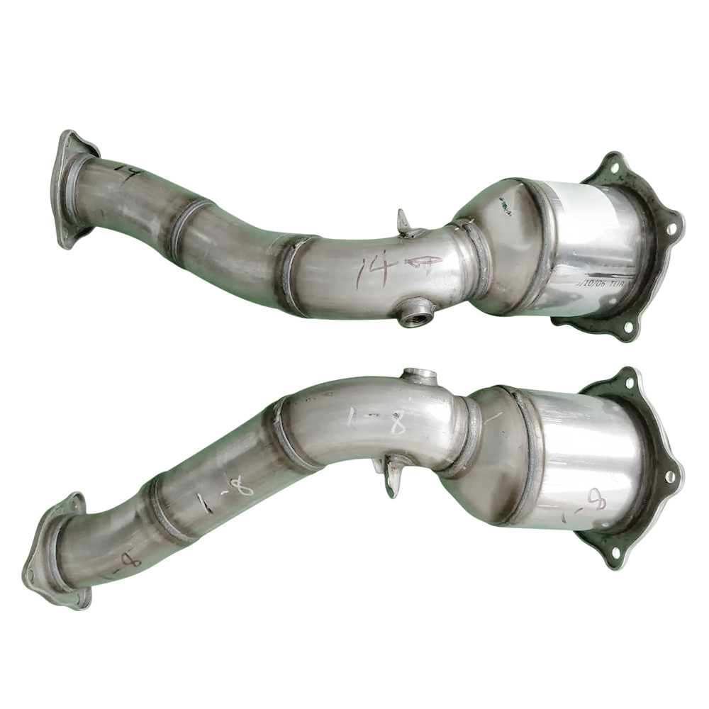 Pair Front Catalytic Converter Exhaust Pipe for 2011-2014 Porsche Cayenne 4.8 V8 - Gas 