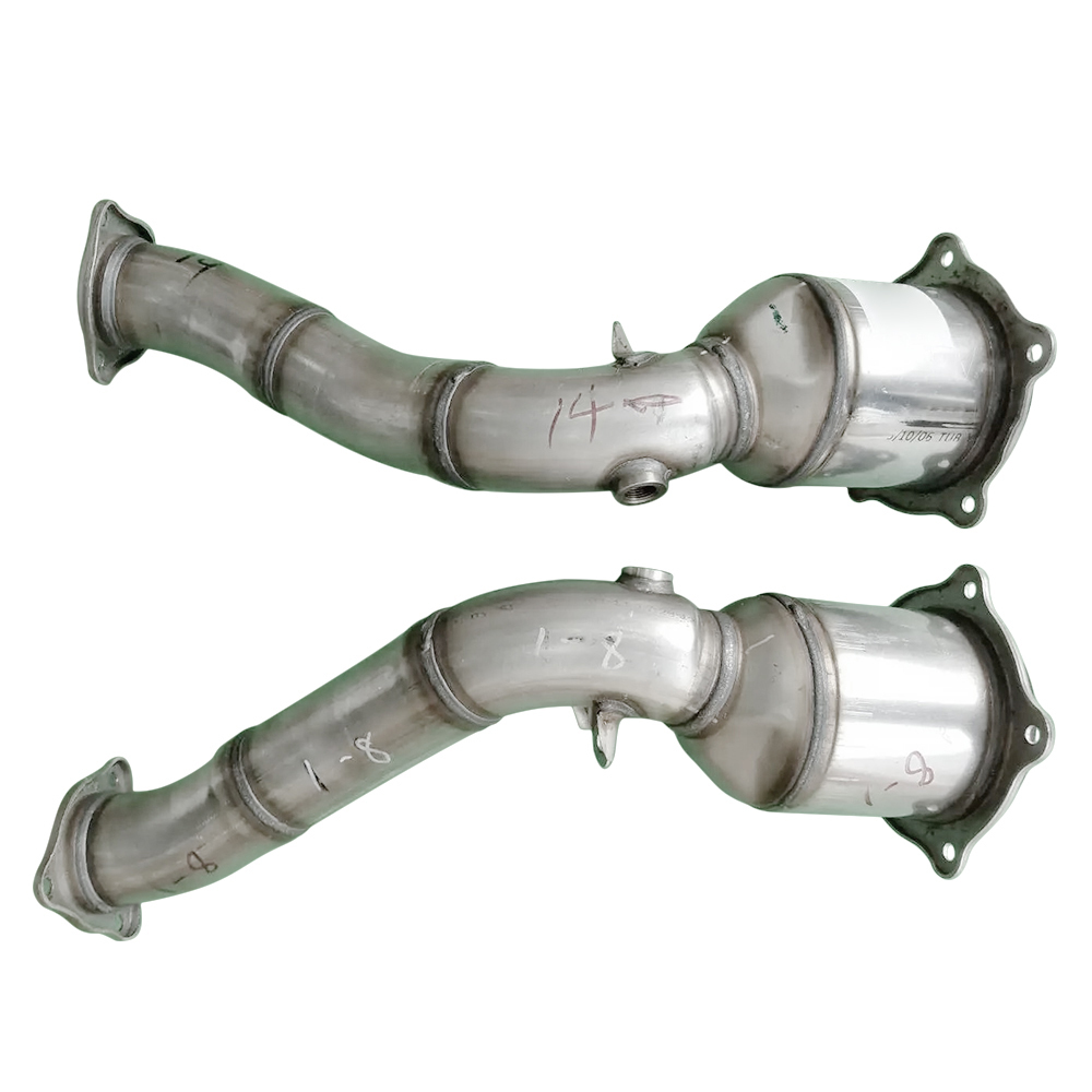 Pair Front Catalytic Converter Exhaust Pipe for 2011-2014 Porsche Cayenne 4.8 V8 - Gas 