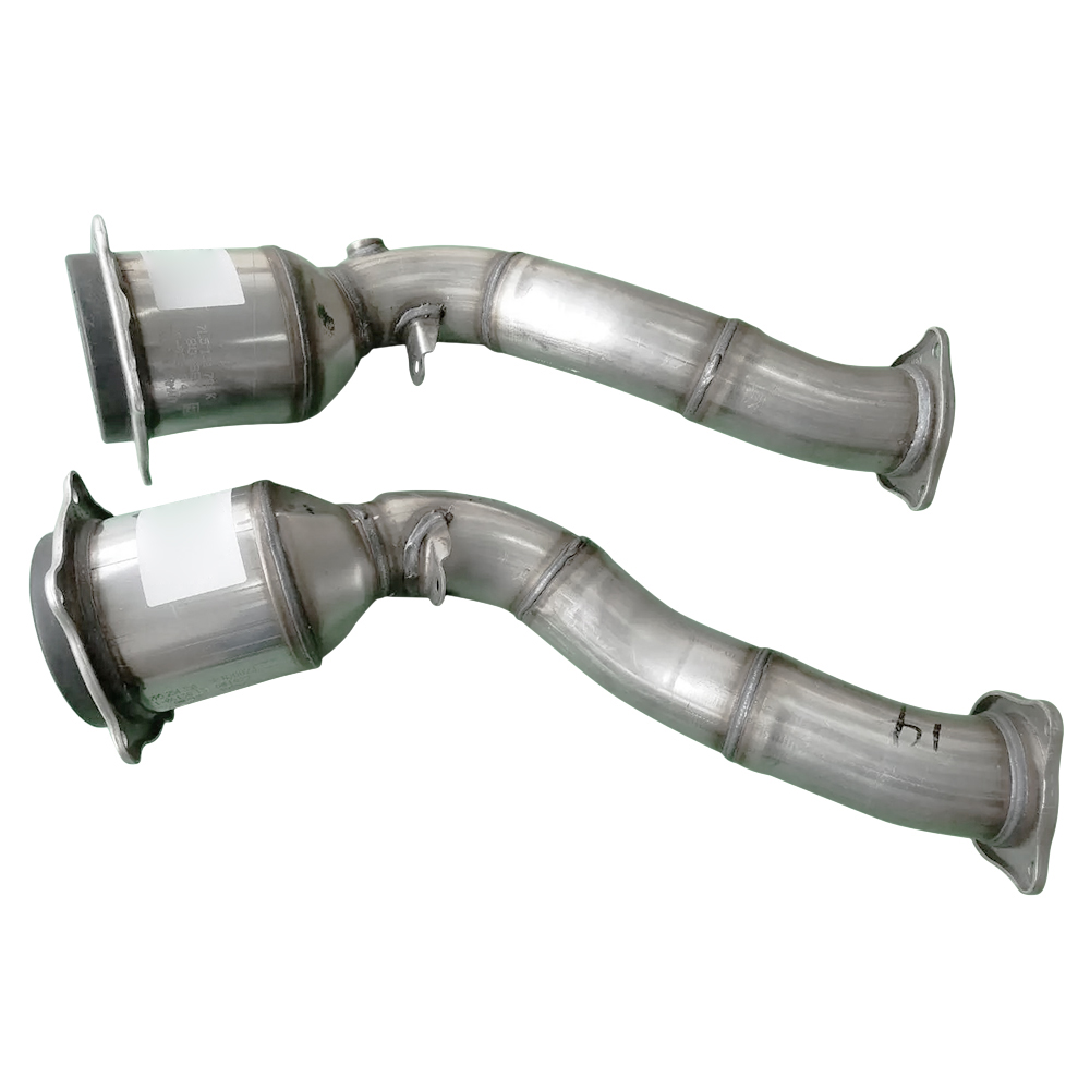 Pair Front Catalytic Converter Exhaust Pipe for 2011-2014 Porsche Cayenne 4.8 V8 - Gas 