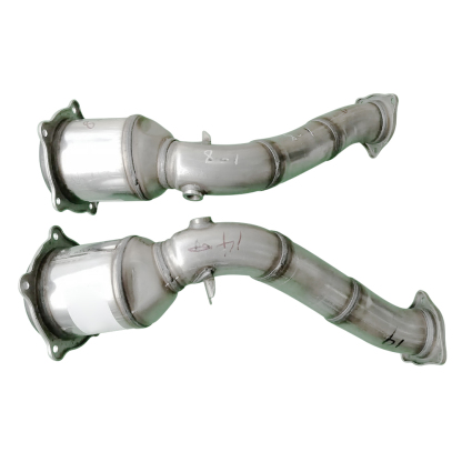 Pair Front Catalytic Converter Exhaust Pipe for 2011-2014 Porsche Cayenne 4.8 V8 - Gas 