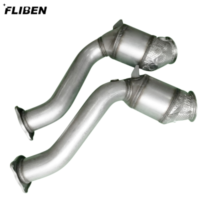 Pair Front Catalytic Converter Exhaust Pipe for Cayenne 3.6T 6 Cyl 2015-2018