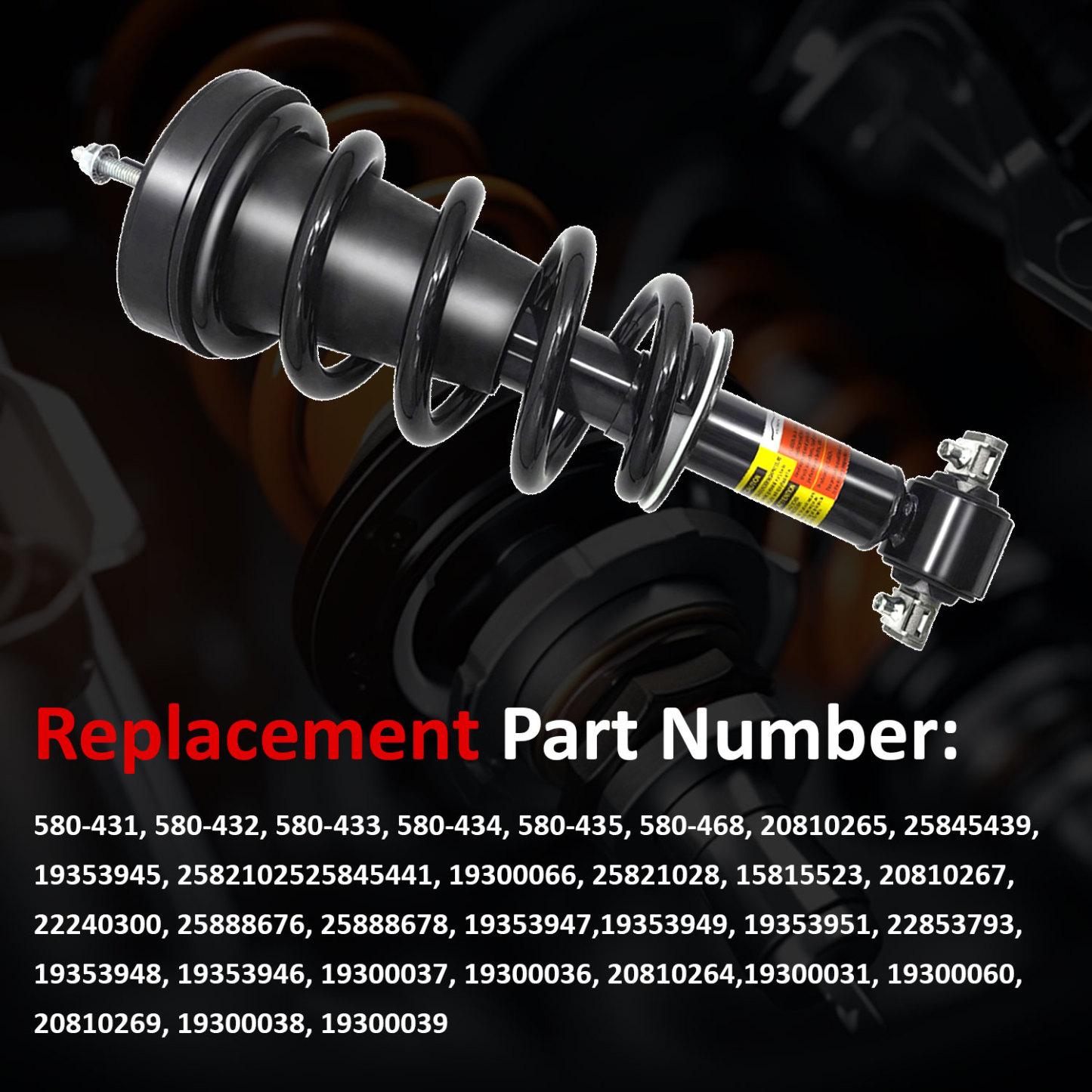 2Pcs Front Left or Right Magnetic Shock Absorber Assy Fit for 2007-2014 Cadillac Escalade Chevrolet Silverado Tahoe Suburban GMC Sierra Yukon with RPO Code Z95 (MagneRide Suspension)