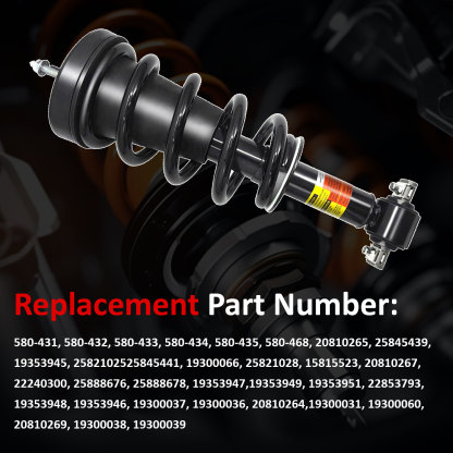 2Pcs Front Left or Right Magnetic Shock Absorber Assy Fit for 2007-2014 Cadillac Escalade Chevrolet Silverado Tahoe Suburban GMC Sierra Yukon with RPO Code Z95 (MagneRide Suspension)