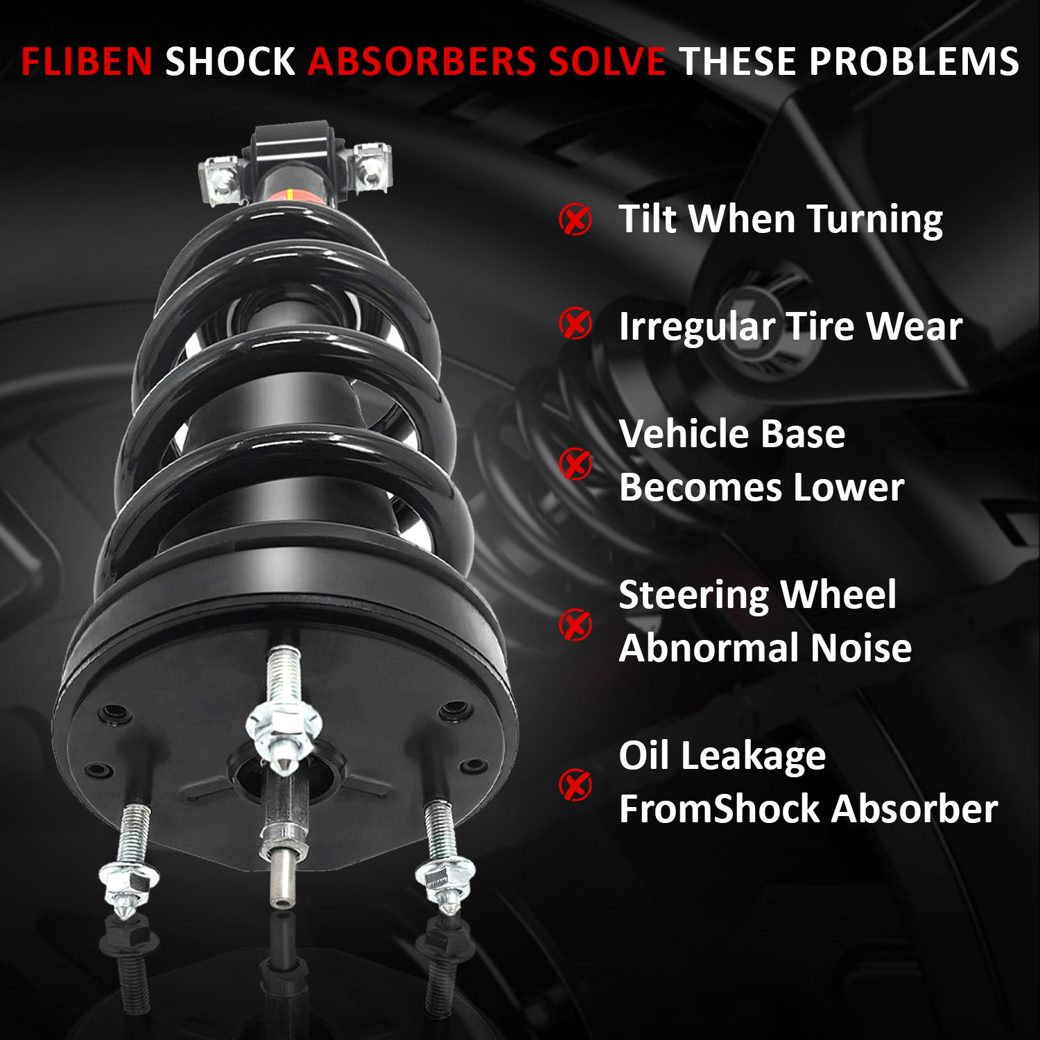 2Pcs Front Left or Right Magnetic Shock Absorber Assy Fit for 2007-2014 Cadillac Escalade Chevrolet Silverado Tahoe Suburban GMC Sierra Yukon with RPO Code Z95 (MagneRide Suspension)