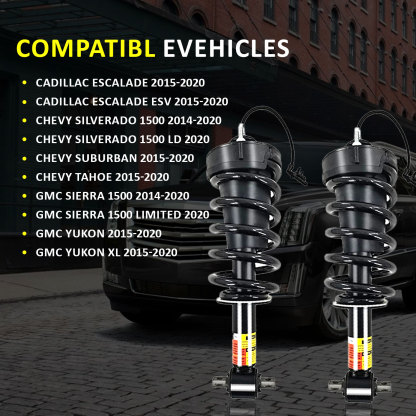 Pair Front Shock Absorber Assy w/Magnetic Ride Control Compatible with 2015-2020 Chevy Tahoe Suburban Silverado Cadillac Escalade GMC Sierra 1500 Yukon (XL) 84061228