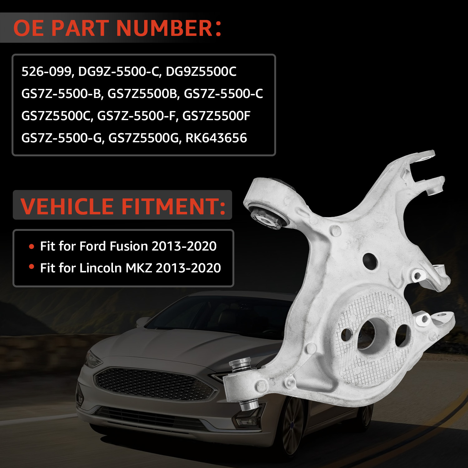 Rear Left & Right Lower Control Arm Fits for ‎Ford Fusion 2013-2020 for Lincoln MKZ 2013-2020