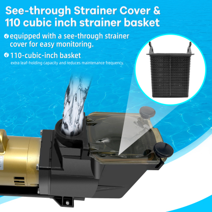 W3SP2607X10 Super Pool Pump 1HP 115/230V Single Speed Replacement for Hayward SP2607X10