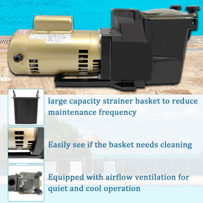 W3SP2607X10 Super Pool Pump 1HP 115/230V Single Speed Replacement for Hayward SP2607X10