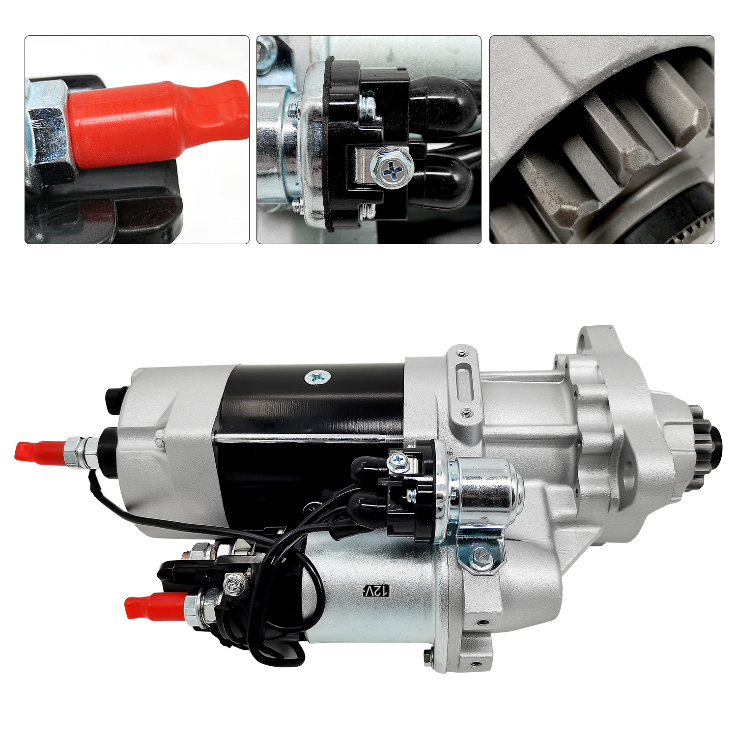 Starter Compatible with Ford Mack Kenworth Freightliner Volvo Heavy Duty Trucks 39MT 12V 7.2kw 11T Replacement Cummins ISX M11 N14 8200308 3103304 8201079