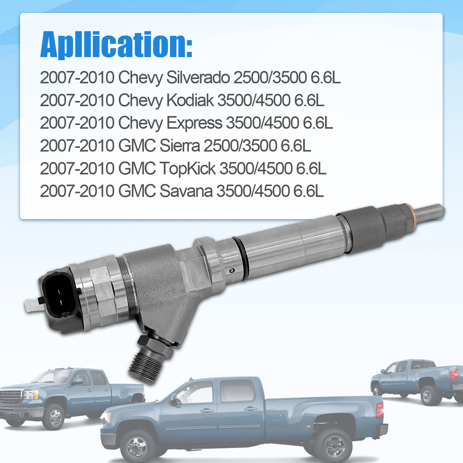 4PCS Fuel Injectors Fit for GMC Chevy 2500 3500 4500 Duramax 6.6L V8 2007-2010