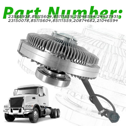 Cooling Fan Clutch Compatible With Volvo VT VTL D13/D11/D16, Mack MP7/MP8