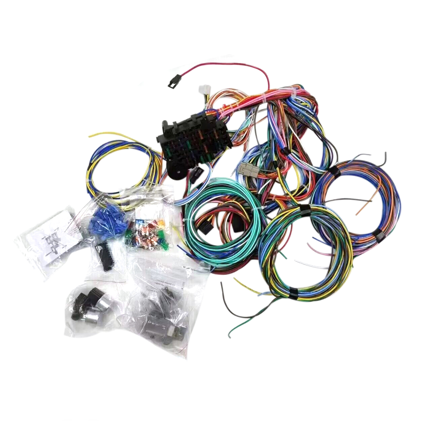 22 Circuit Universal Wiring Harness Kit Fits for GM Tilt Columns Car Truck 1968-1996, Insulated Copper Wires #91064022