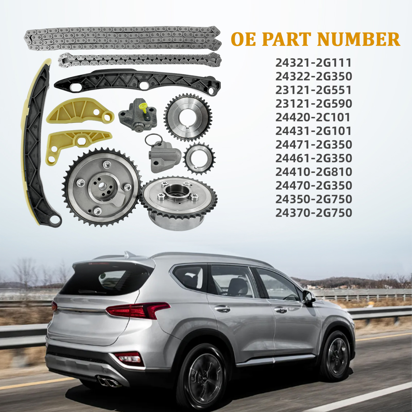 Timing Chain Kit with VVT Gear Replacement for Kia/Optima/Sorento/Sportage