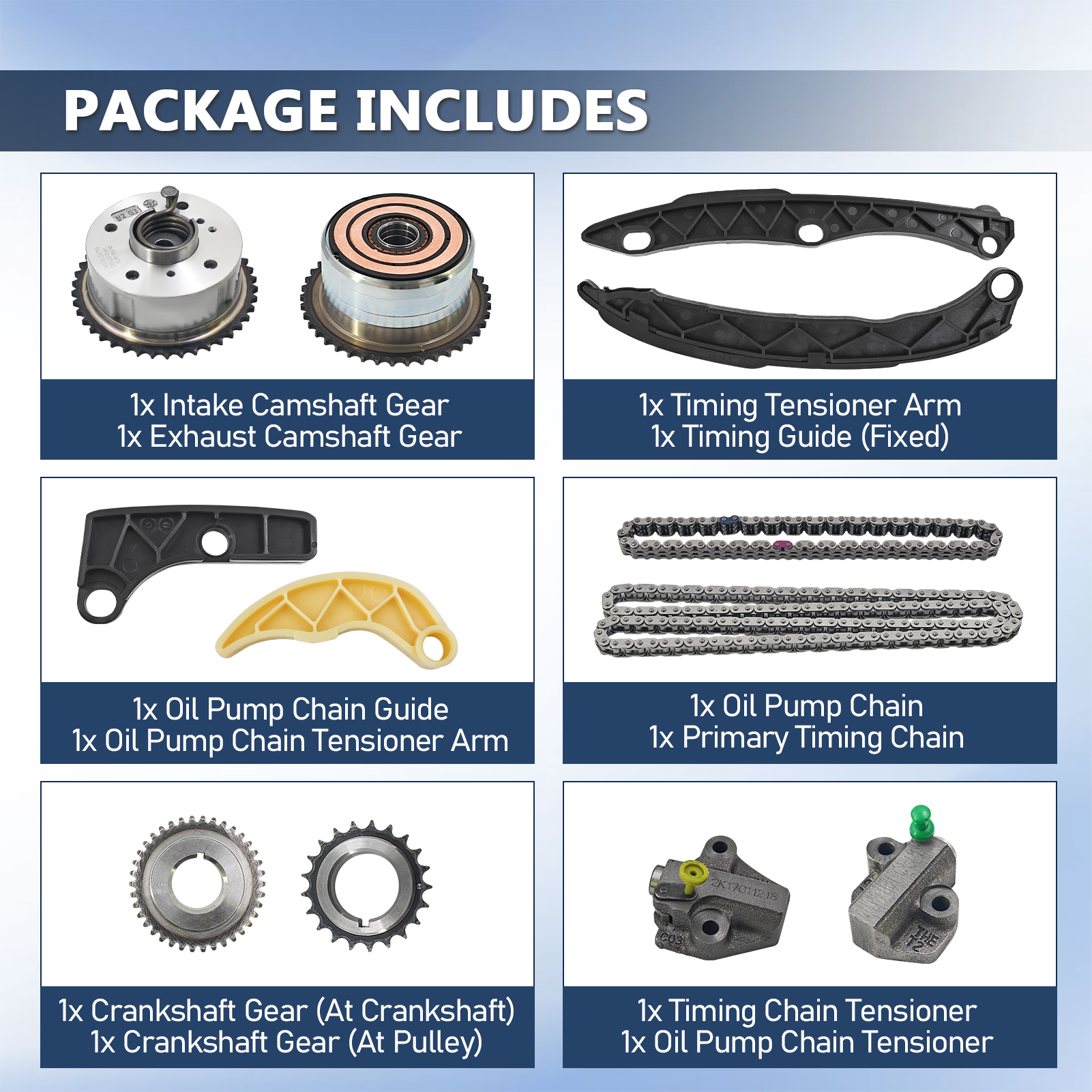 12PCS Timing Chain Kit with VVT Sprocket Compatible with Hyundai Sonata 2016-2019, Tucson 2018-2021, Fits Kia Sportage 2017-2022, 2.0L 2.4L
