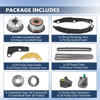 12PCS Timing Chain Kit with VVT Sprocket Compatible with Hyundai Sonata 2016-2019, Tucson 2018-2021, Fits Kia Sportage 2017-2022, 2.0L 2.4L