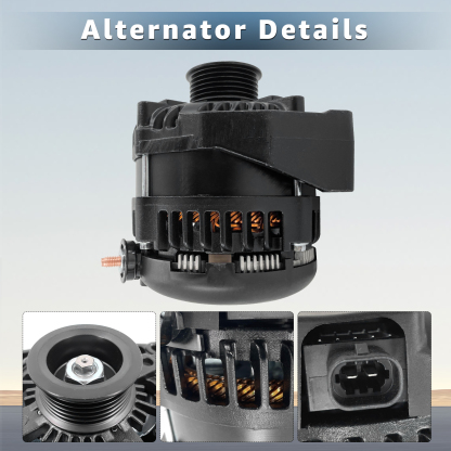 15093928 Black 14 V High Output Alternator 300 AMP for 2007-2014 Chevy Silverado 1500 2500HD 3500HD
