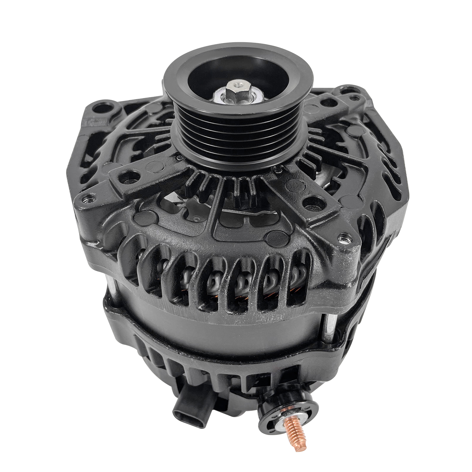 15093928 Black 14 V High Output Alternator 300 AMP for 2007-2014 Chevy Silverado 1500 2500HD 3500HD