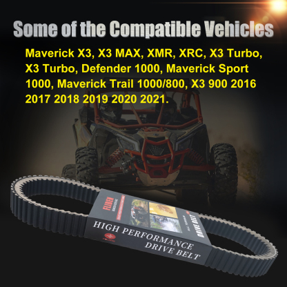 Can-Am Ultra-strong Drive Belt Compatible with 2017-2022 Maverick X3 (All Models), Maverick X3, X3 MAX, XMR, XRC, X3 Turbo, X3 Turbo R