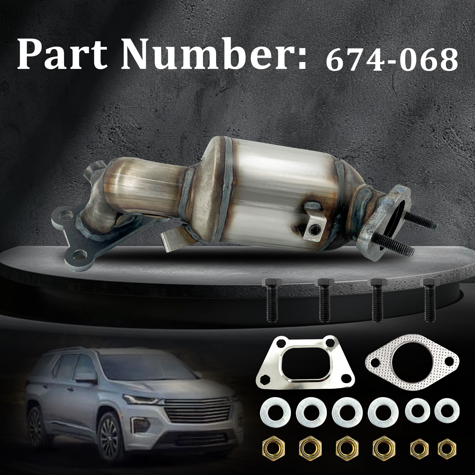 Rear Catalytic Converter fit for 2018-2023 Chevy Traverse V6 3.6L, For 2018-2024 Buick Enclave V6 3.6L #674-068
