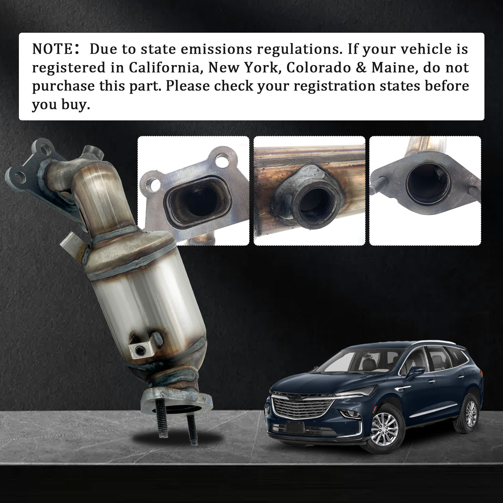 Rear Catalytic Converter fit for 2018-2023 Chevy Traverse V6 3.6L, For 2018-2024 Buick Enclave V6 3.6L #674-068