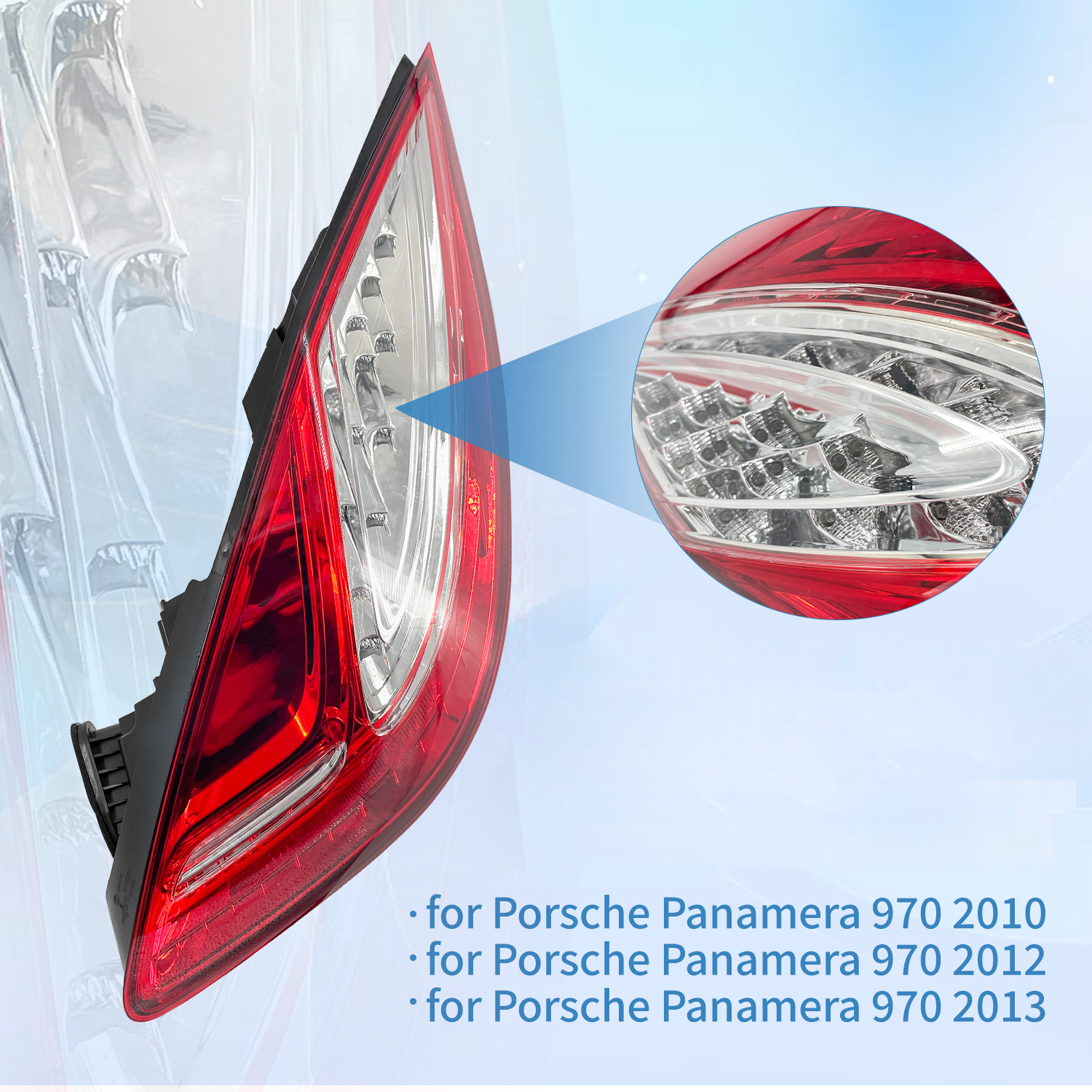 97063141103 Left Driver Side LED Tail Light Assembly Compatible with Porsche 970 2010-2013