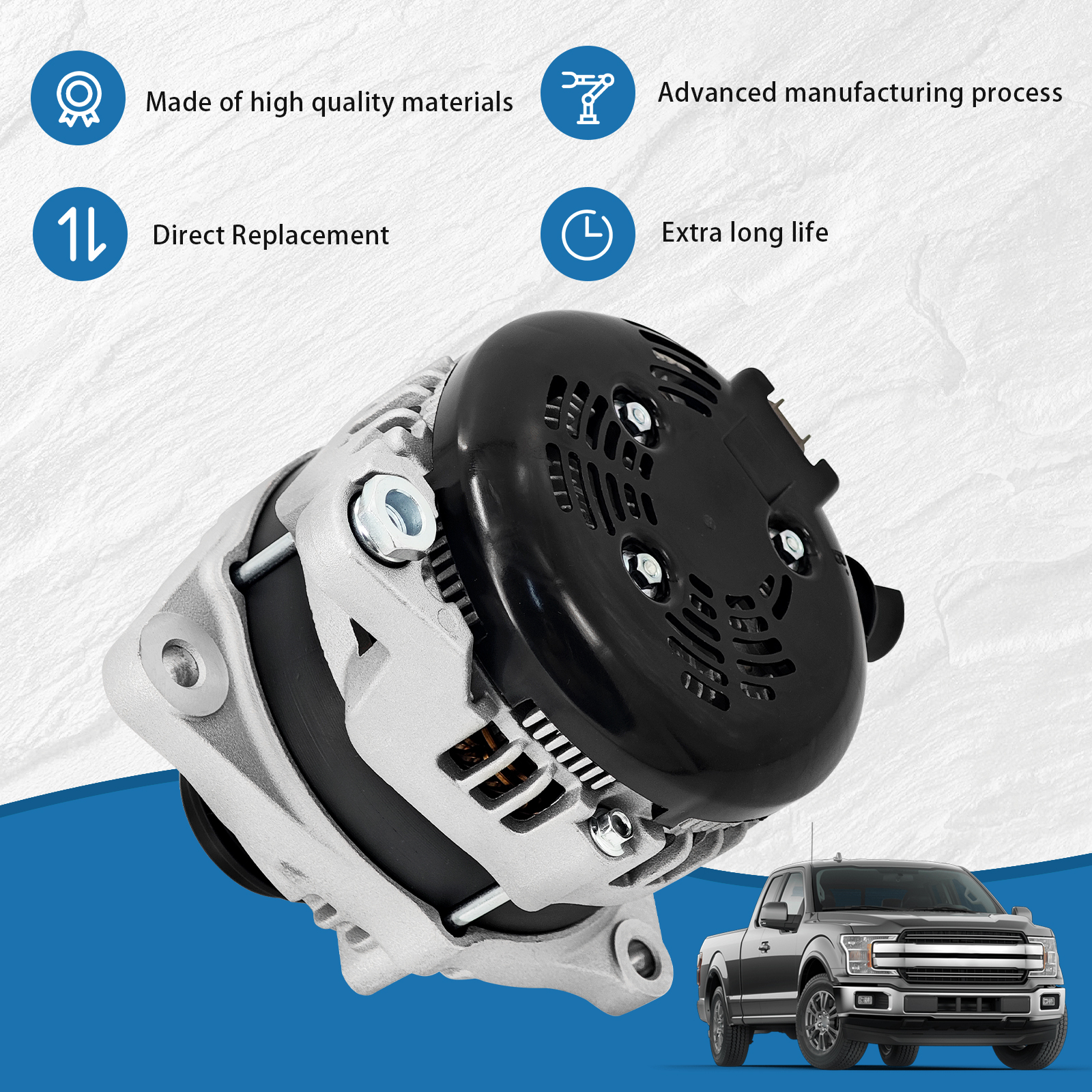 104210-6920 12V High Output Alternator 300A Fits For 2015-2020 Ford F-150 2.7L 3.3L 3.5L