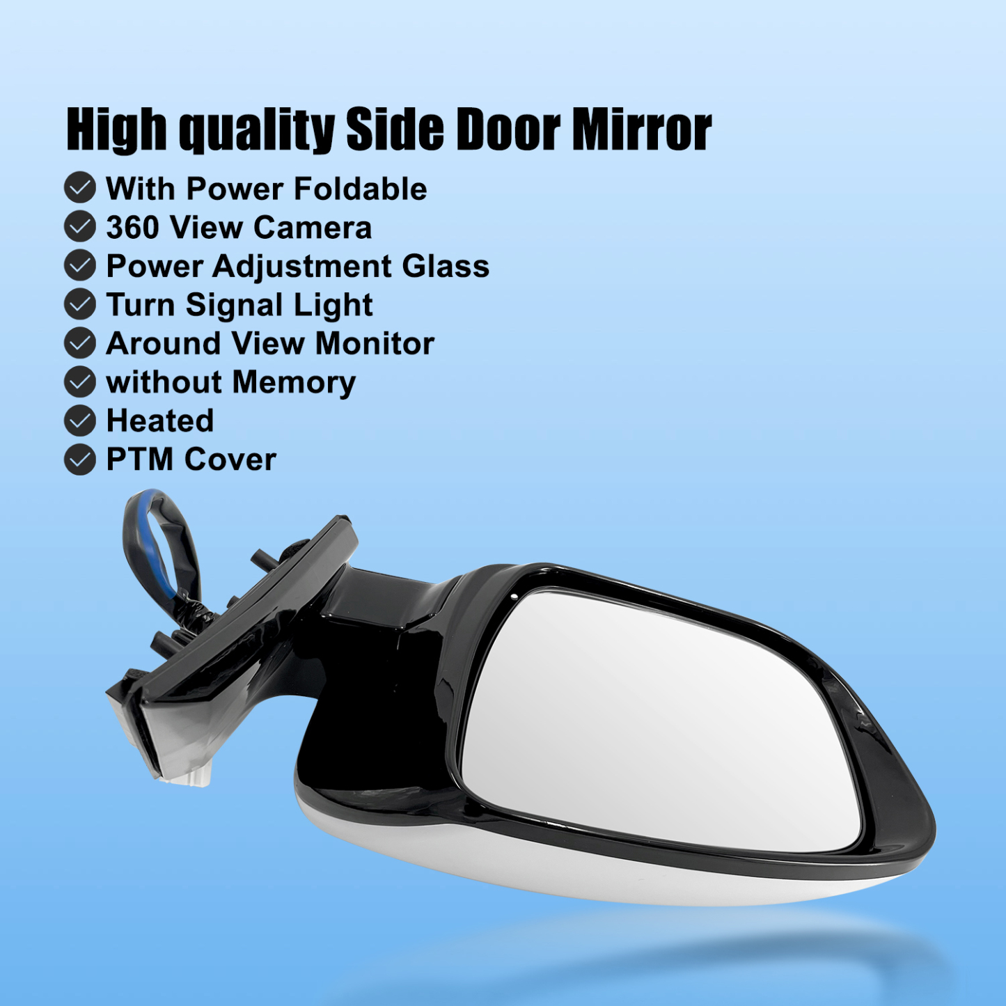 13 Pins Left Drive Side Door Mirror for Nissan Murano 2.5L 3.5L 2016-2021 w/Camera Power Heated Signal Light Power Folding
