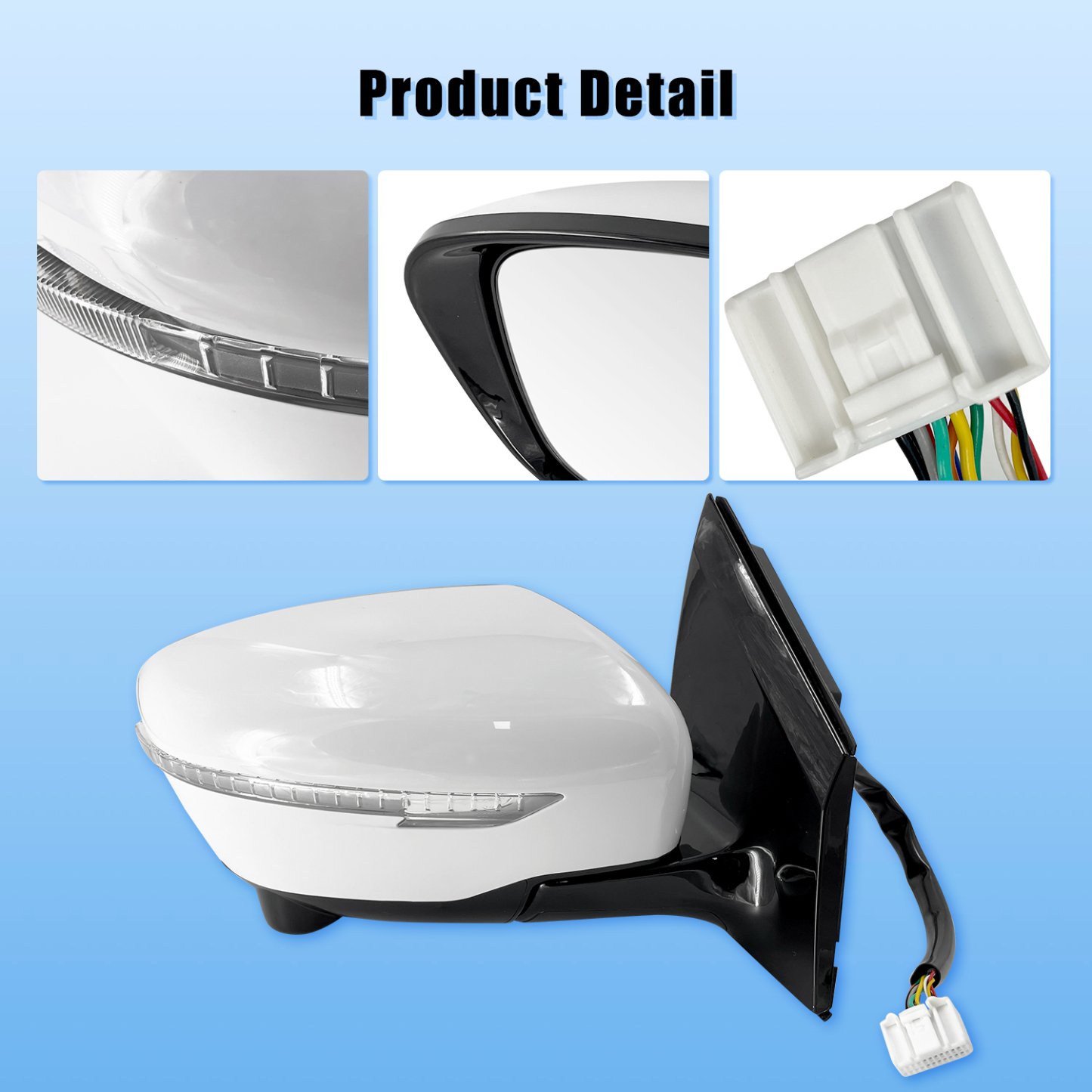 13 Pins Left Drive Side Door Mirror for Nissan Murano 2.5L 3.5L 2016-2021 w/Camera Power Heated Signal Light Power Folding